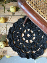 Load image into Gallery viewer, Dark Flower Crochet Rug