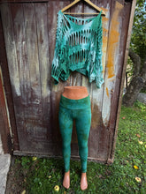 Load image into Gallery viewer, Green Cut out Top  plus leggings

