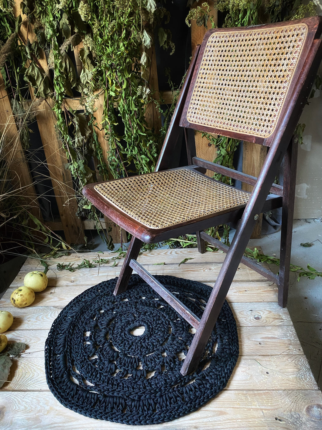 Black Cat Crochet Rug