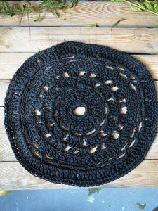 Black Cat Crochet Rug