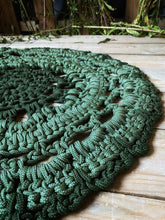 Load image into Gallery viewer, Moss Green Crochet Rug
