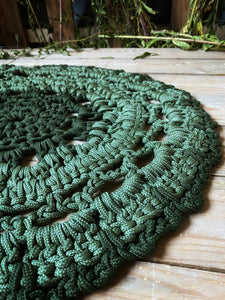 Moss Green Crochet Rug