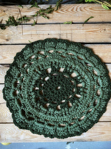 Moss Green Crochet Rug